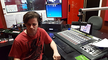 Aaron in RTRFM studios